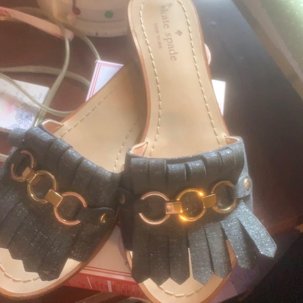 Kate spade navy blue slide sandals 6.5